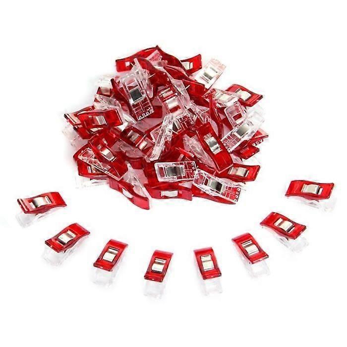 Fabric Clips - Unspecified - 50 pcs - Plastic - Red - High Load Capacity