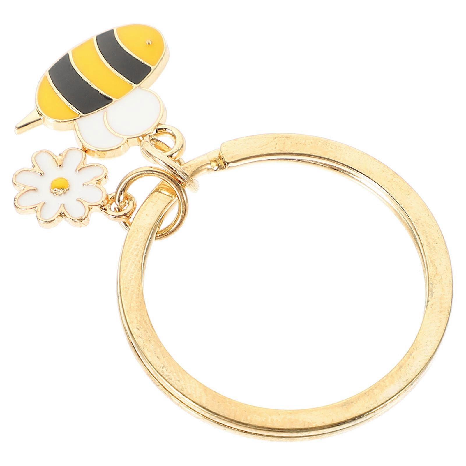 Bee Keychain Bee Key Ring Daily Use Multi-Colored 4.5x3cm Decorative 5Pcs
