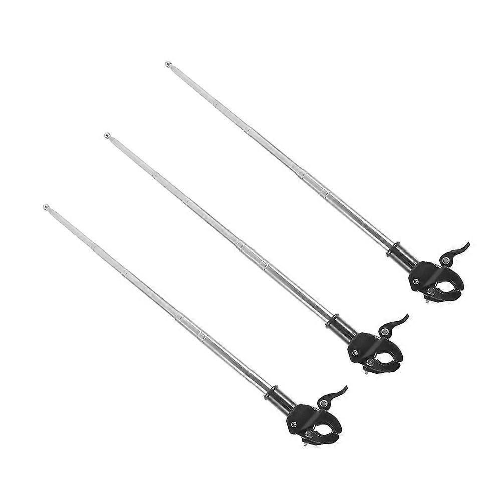 Bicycle Flag Mounting Bracket Retractable Flag Pole Cylindrical Shape Stainless Steel 3Set