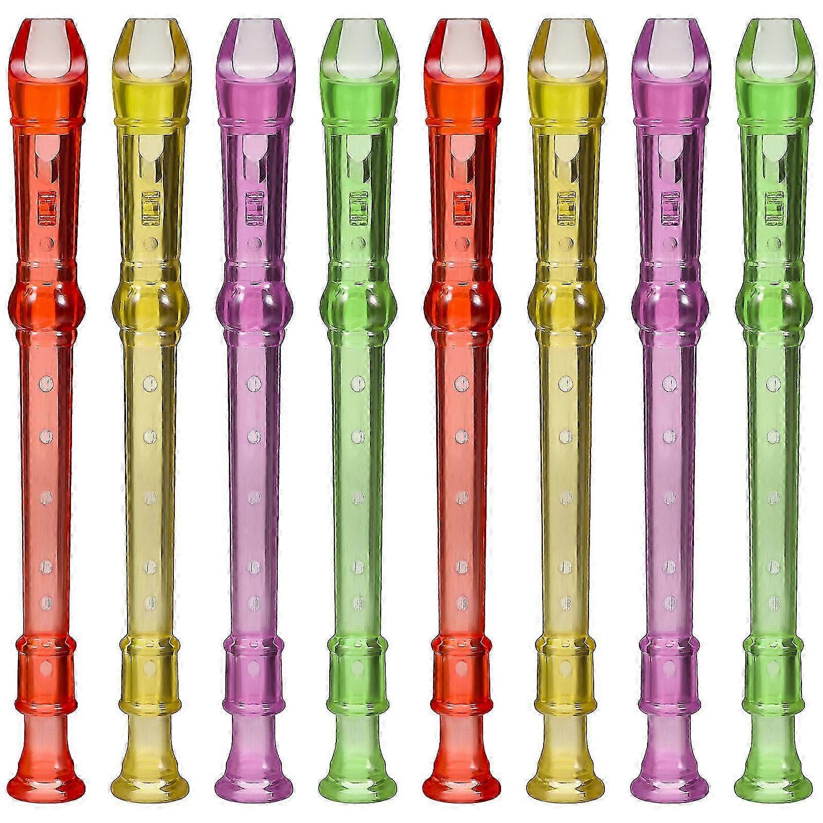 2025 8Pcs Plastic Clarinet 6-hole Transparent Small Flutes Training Props Educational Musical Instrument for Beginner