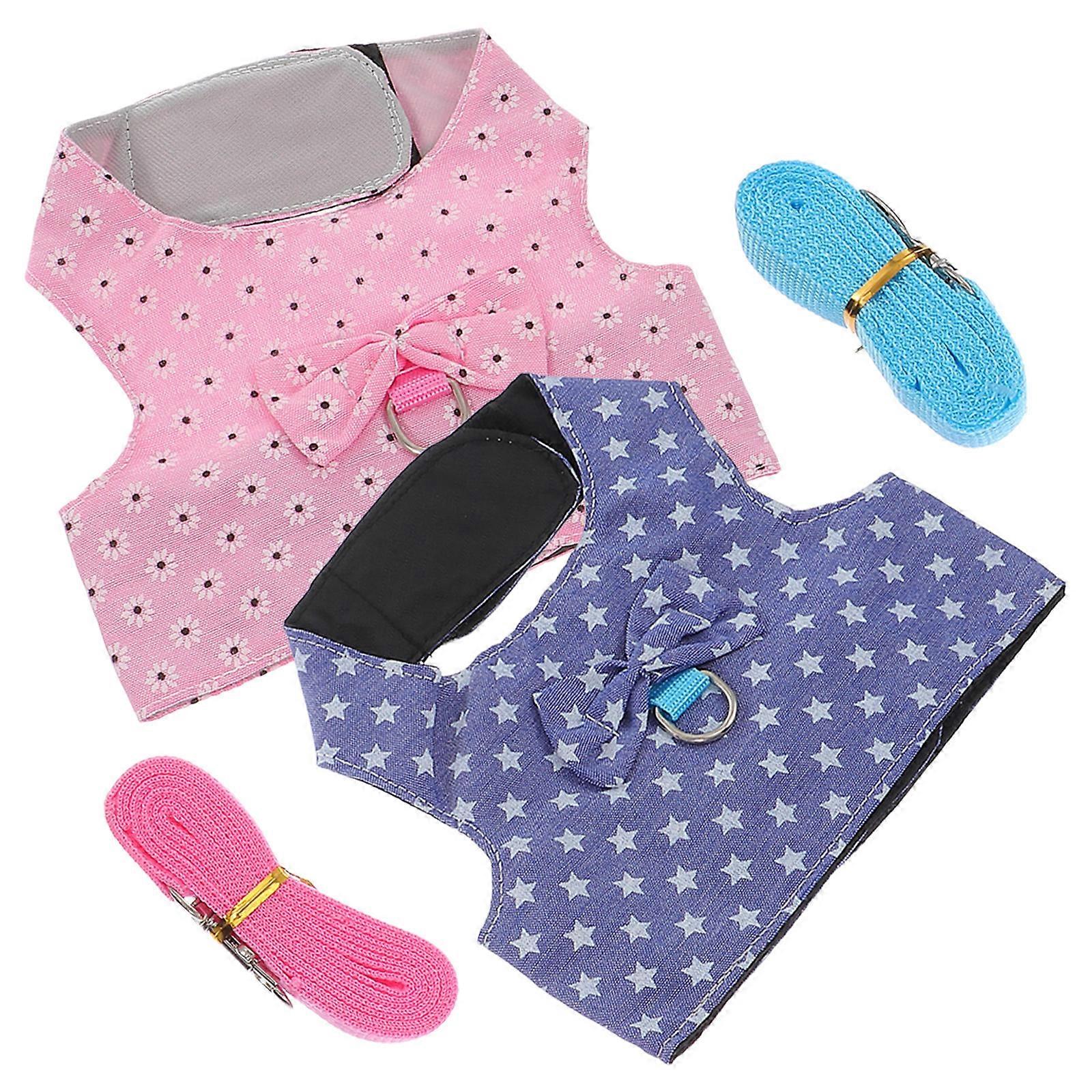 Cute Rabbit Leash Adjustable Harness Pet Walking Photography Parties L Assorted Color 2Sets