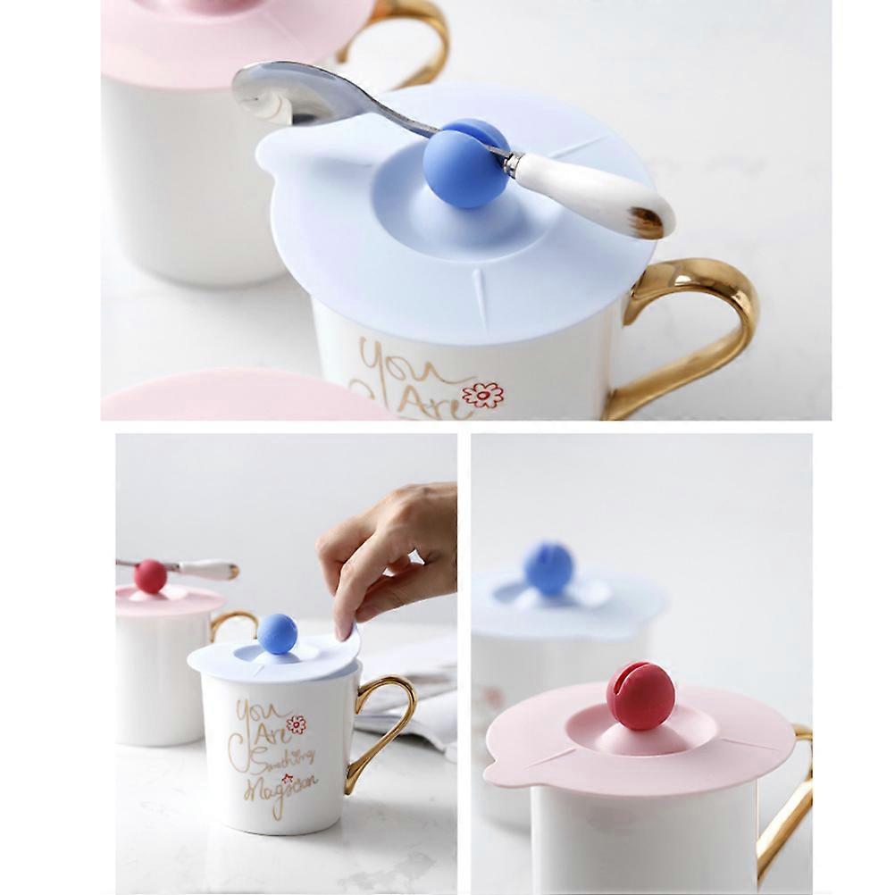 Anti-Spill Silicone Lid Cup Lids For Tea Mug Daily Use Random Color Leakproof 2Set