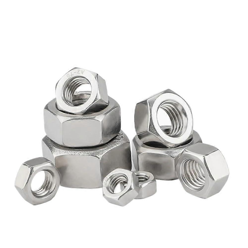 Hand Nuts 150 Pieces Hex Nuts with Reverse Rotation and Left Thread, Hex Nuts M3 M4 M5 M6 M8 M10 M12 M16 M20, Stainless Steel 304 (M143pcs)