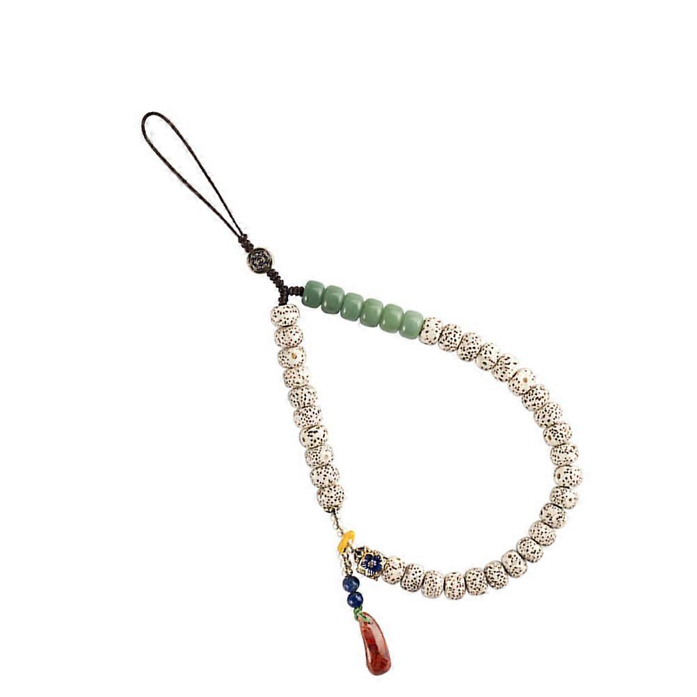 Retro Phone Lanyard with Wooden Beads Design Assorted Color Plastic Material for Cellphone Use Lightweight and Easy to Attach 1pc