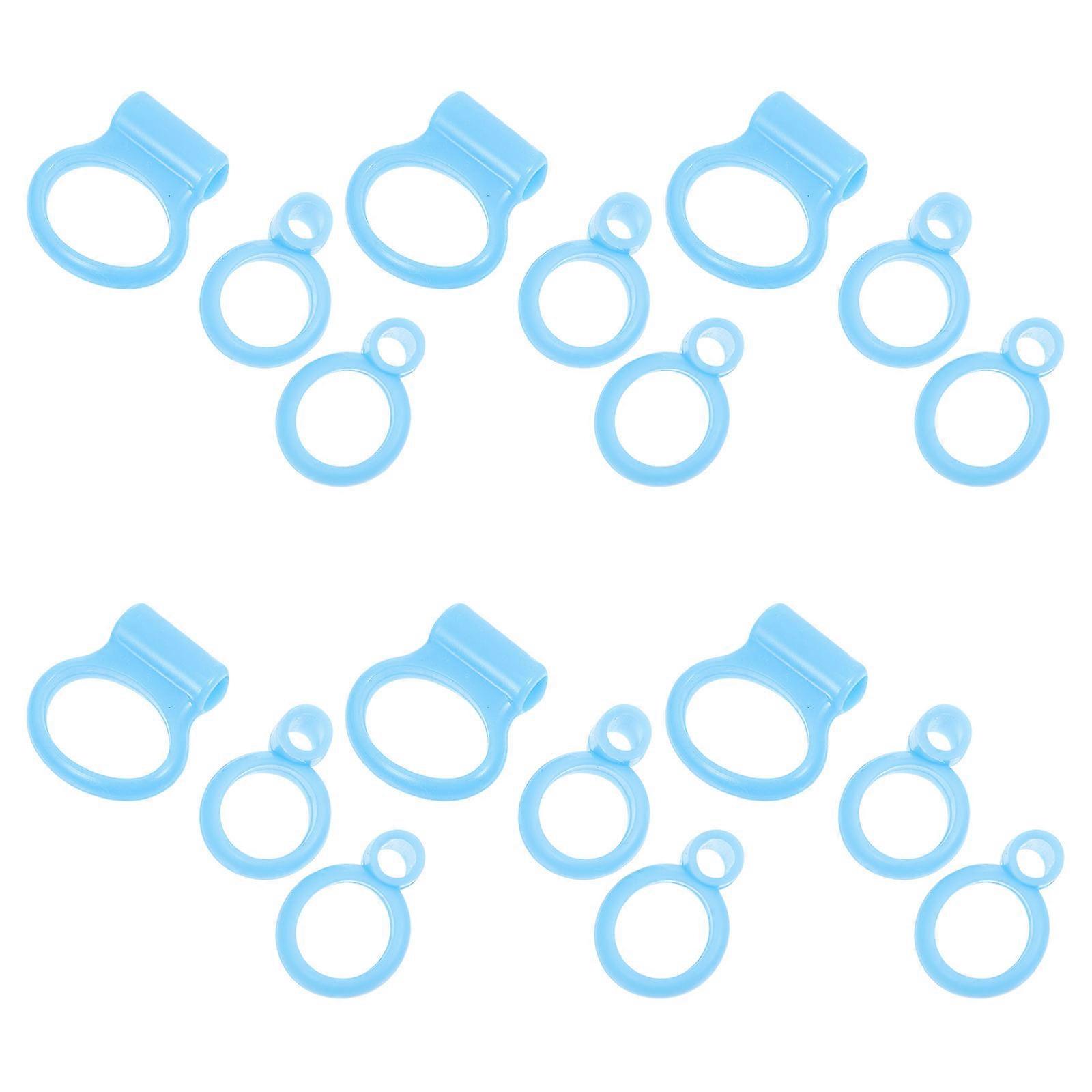 Finger Training 18 Pcs Kids Chopstick Training Set Designed For Children's Education Blue Silicone Helper Rings
