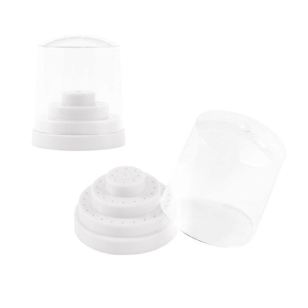 1PC 48 Holes Nail Bit Holder for Nail Polishing Machine with Grinding Head Storage Box and Manicure Drill Bits Container White