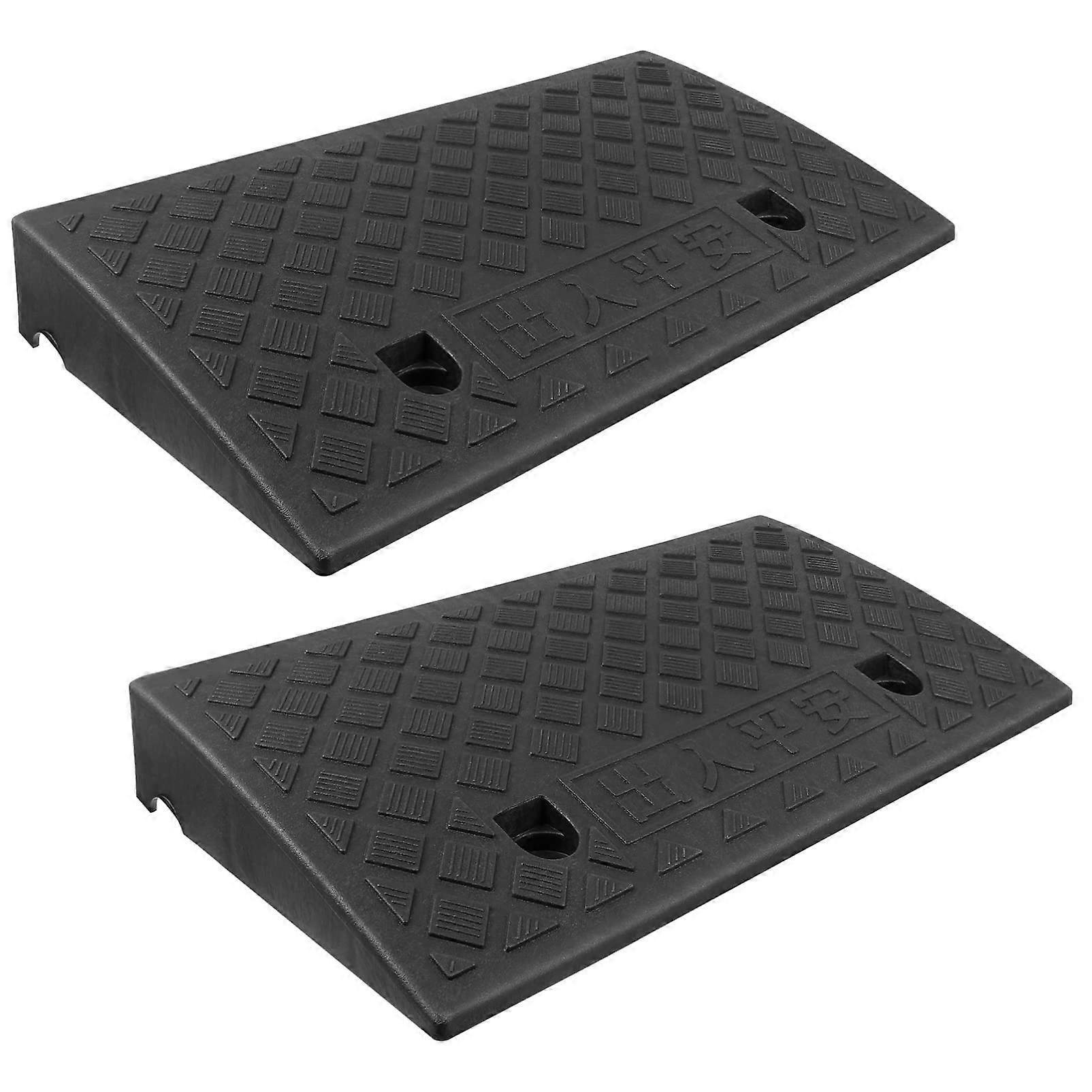 Packung mit 2 Rollstuhlrampen, Strength Walkway Rampen für Roller, Fahrräder, Motorräder (schwarz)