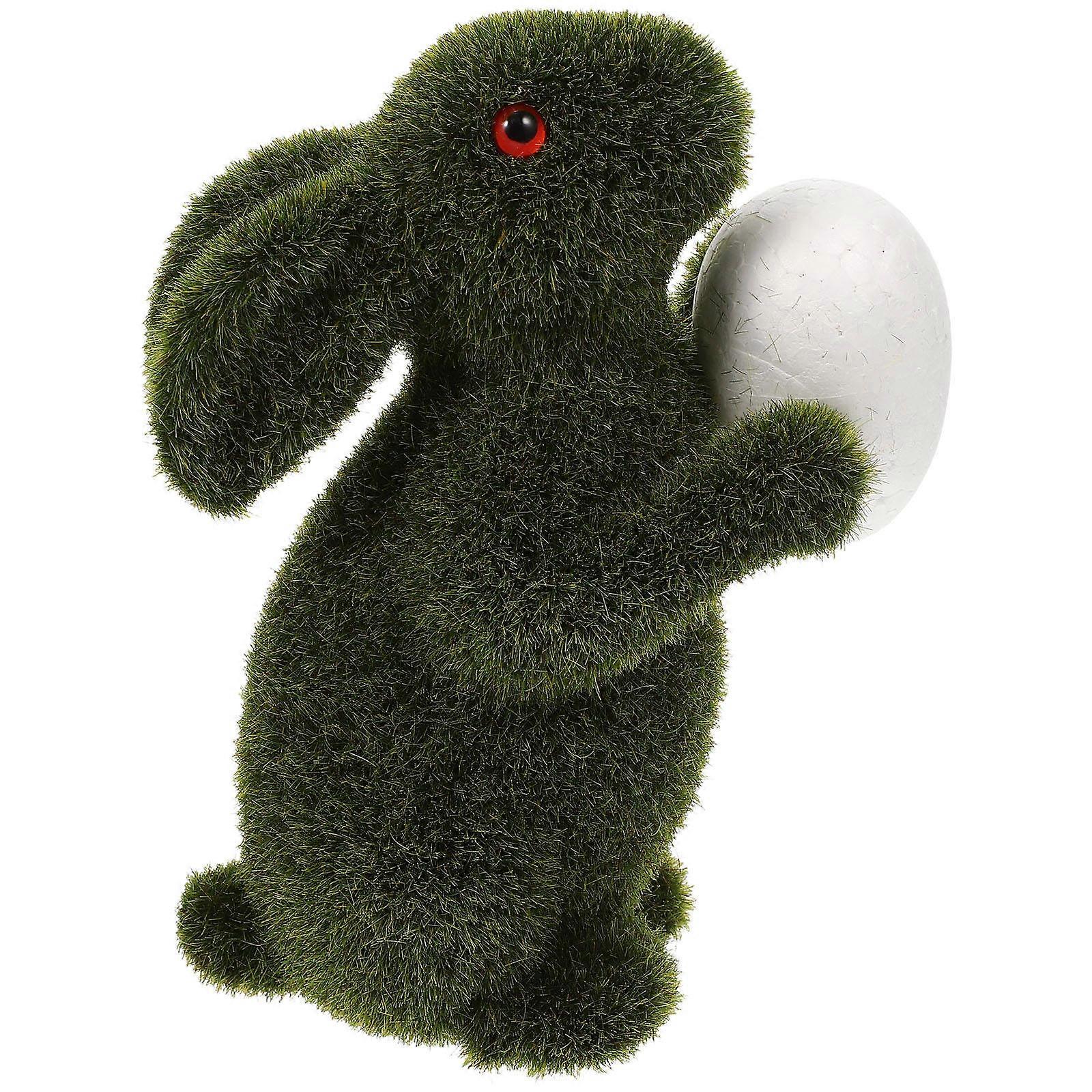 Cute Moss Rabbit Decoration Realistic Easter Bunny Figurine for Garden Home Spring Table Display Indoor Outdoor Party Use