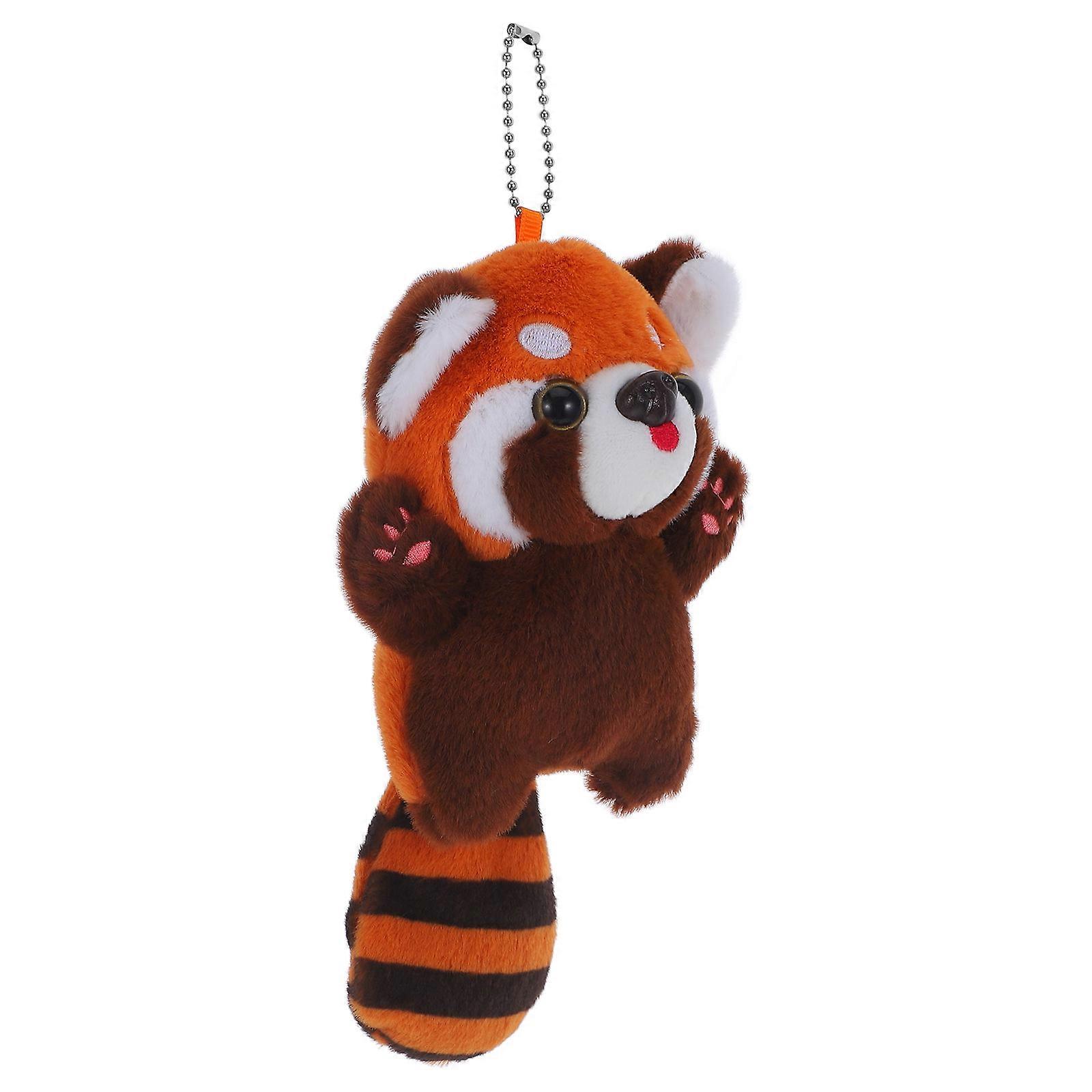 Cute Raccoon Shape Key Chain with Plush Pendant for Bag Decor Multi Color 3 Inch