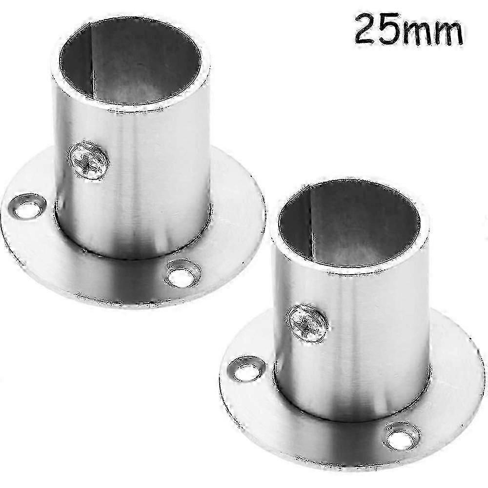 2 X Stainless Steel Pipe Flange Socket Rod Holder Bracket Bracket