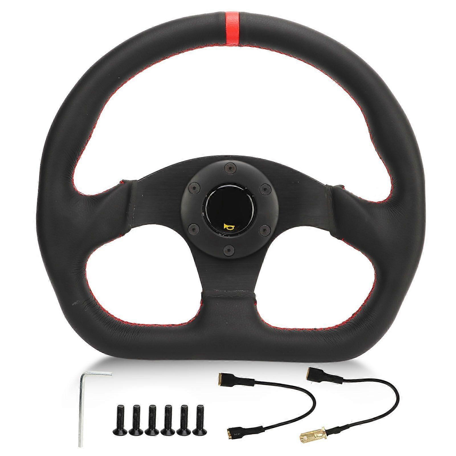 Ajustement universel Volant de type D en cuir Sports Race Drifting Remplacement