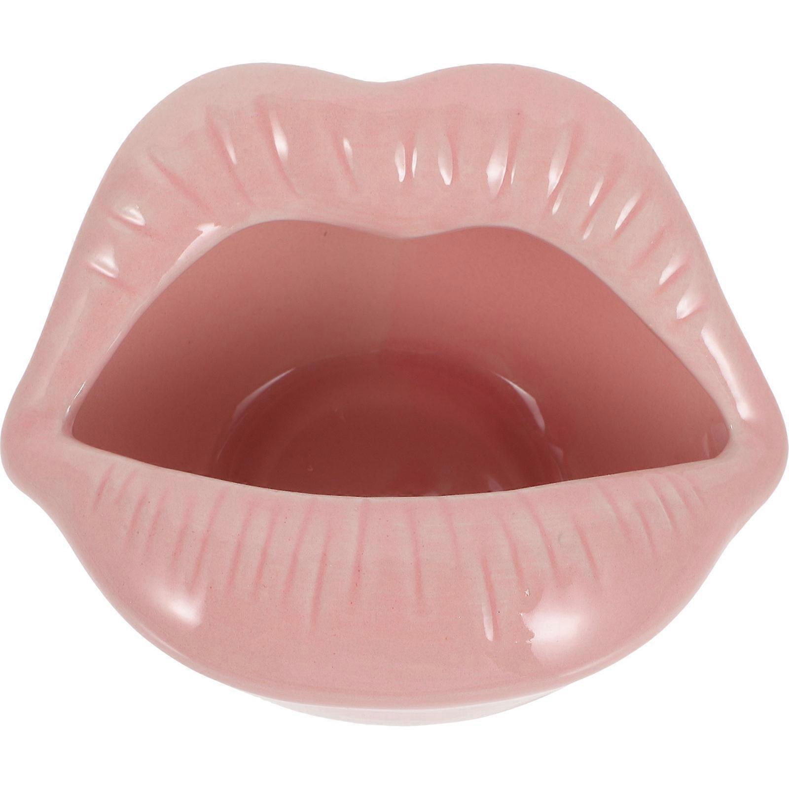 Lip Themed Ashtrays, Elegant Glazed Finish for Modern Homes, Dual-Purpose Container