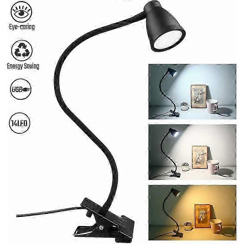 14-LED reading lamp - 3 colour temperature levels, 10 brightness levels, automatic switch-off & memory function, eye protection, bed lamp (without ada