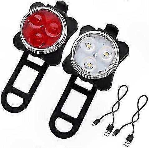 USB Rechargeable Bike Light Set with 3 COB LEDs, Waterproof Design, 4 Modes for Night Cycling Safety Front and Rear