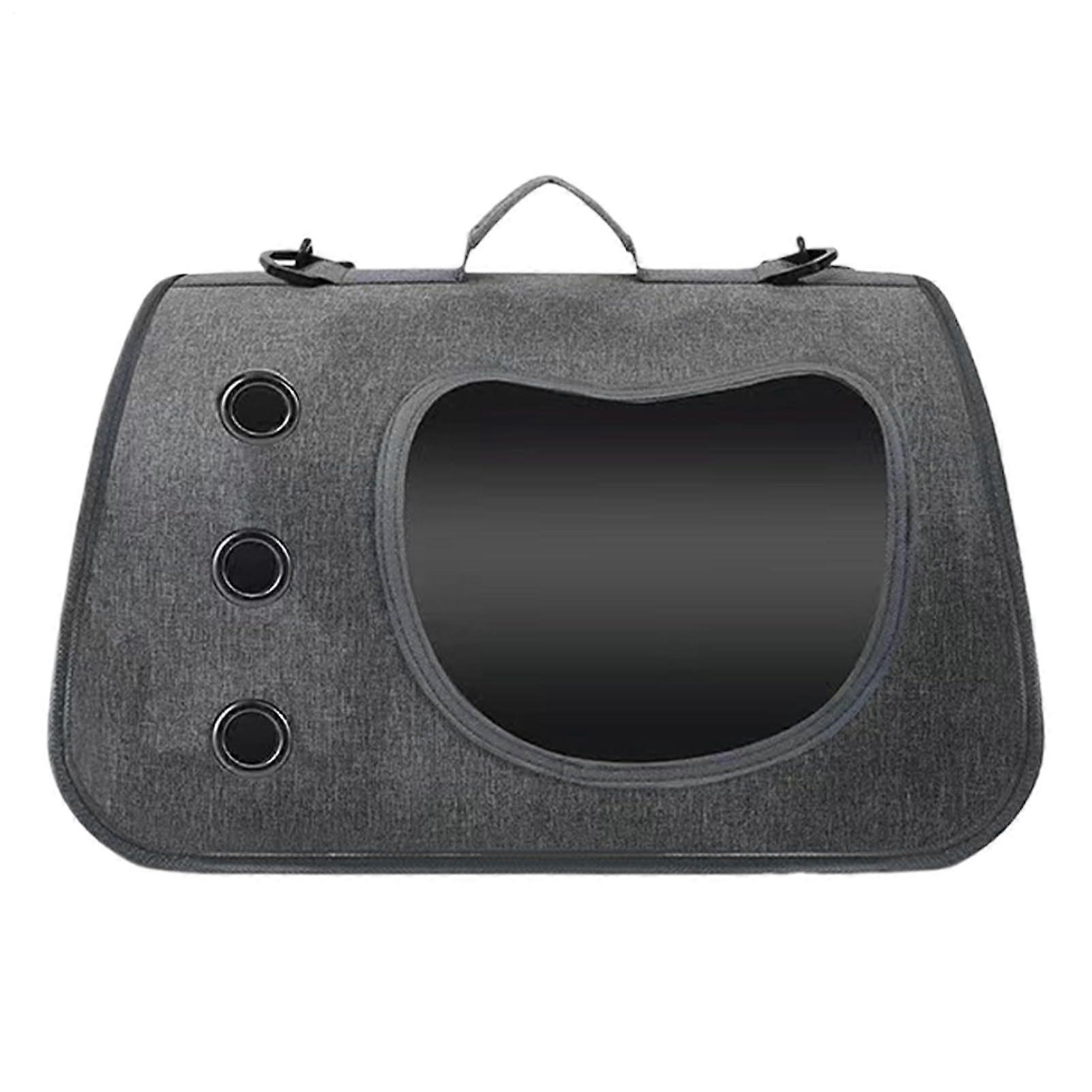 Pet Carrier, Shoulder Bag, Transparent Window, Comfortable for Walking, 15.75x10.24x10.24 Inches Gray