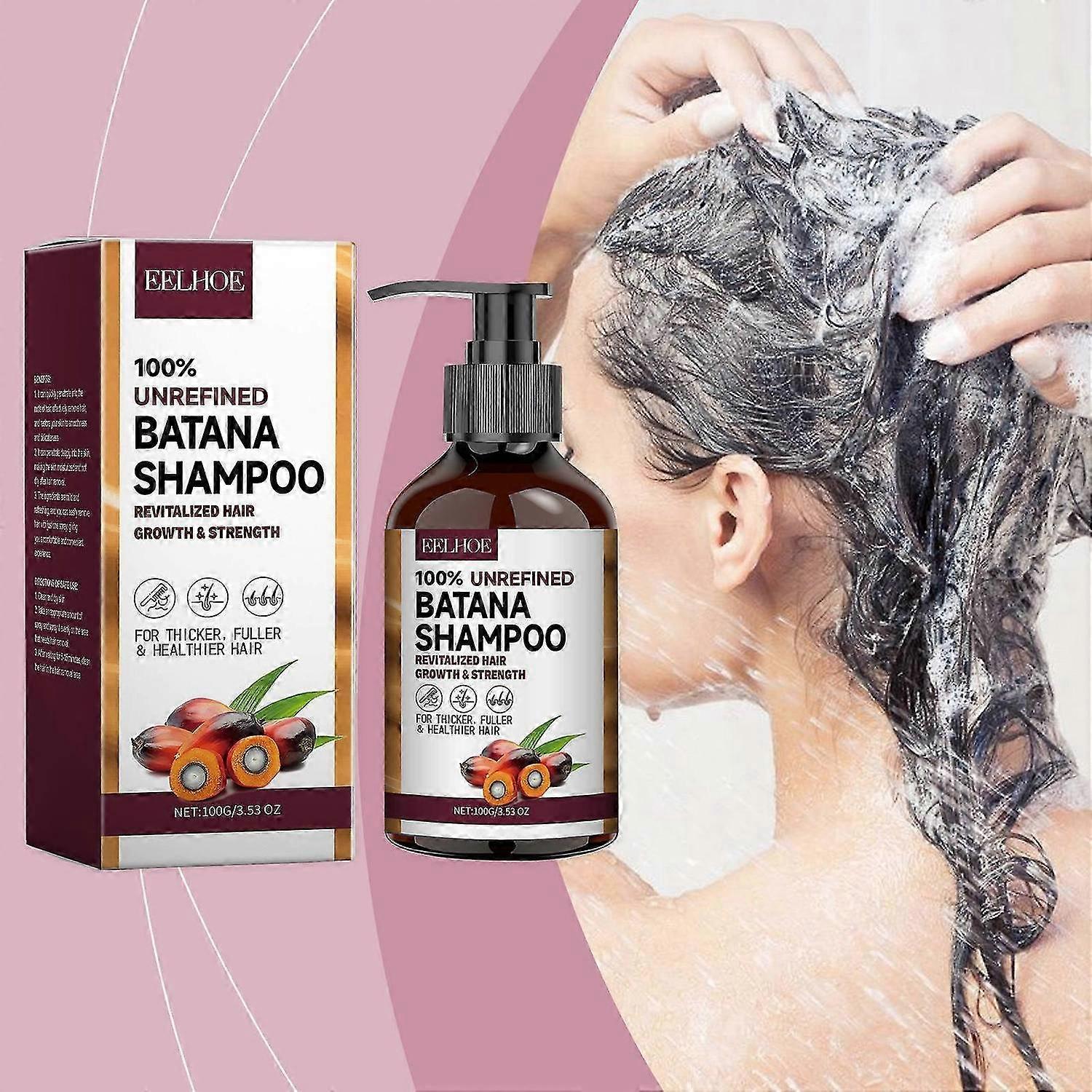 Batana Shampoo for All Hair Types 100g, Hydrating Moisturizer Reduce Dandruff, Deep Nourish, Strengt