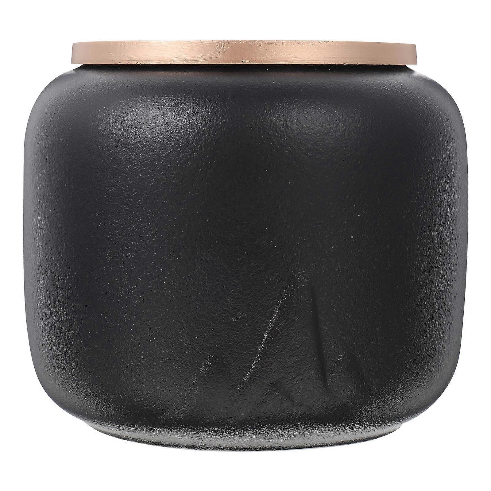Black Pottery Tea Can Sealing Tea Container Compact Design For Home And Office Use Elegant Decor