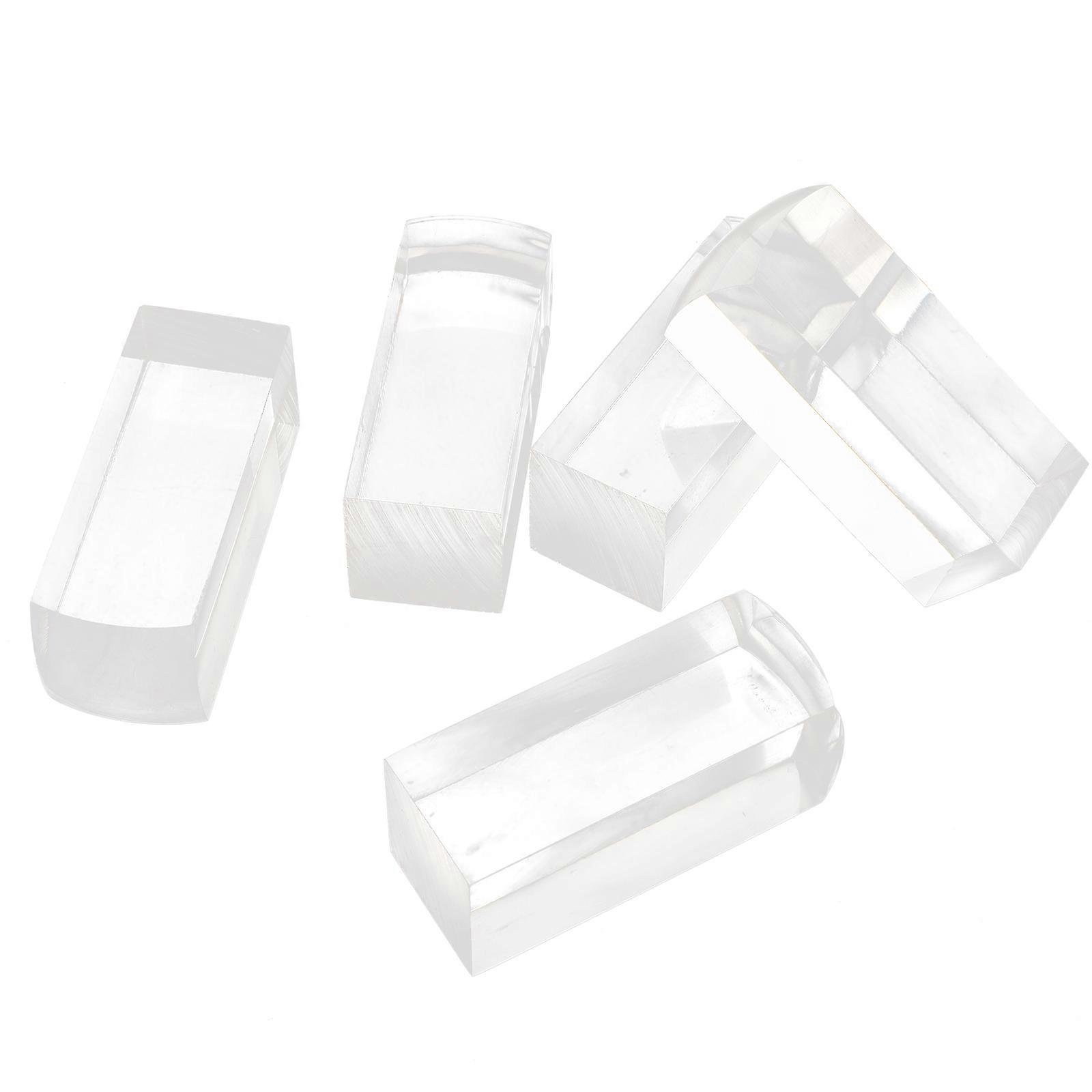 5pcs Transparent Blocks for DIY Crafts, Nail Art & Scrapbooking – Versatile, Easy to Use Clear Square Seals for Creative Projects