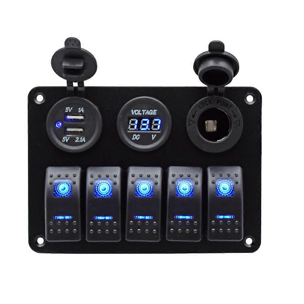 Durable Circuit Breaker Panel For Motorcycle And Trailer Applications With LED Light 1Pcs