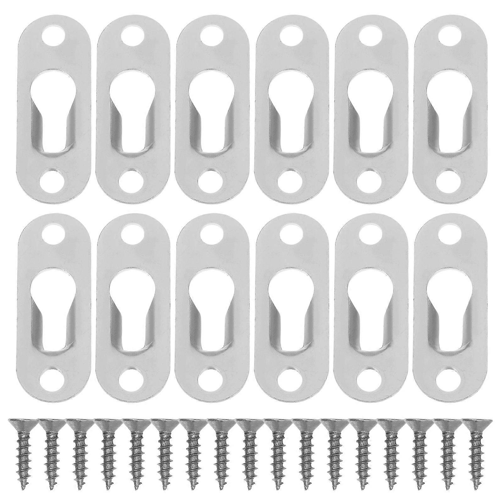 20pcs Heavy Duty Keyhole Hangers for Mirrors & Picture Frames – Durable Iron Mounting Hooks with Screws for Secure Wall Fixing – Versatile Home