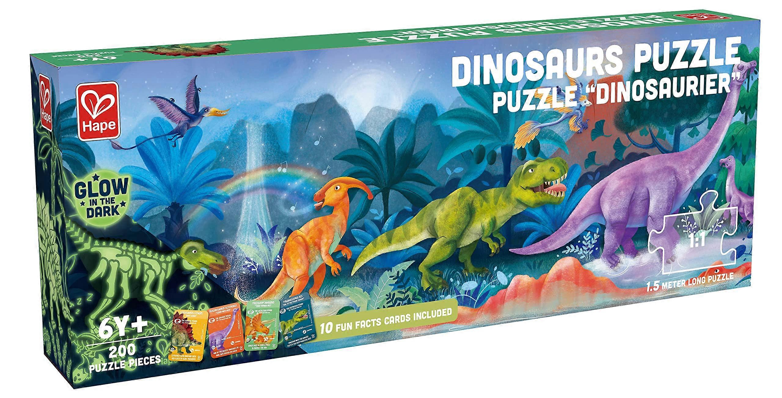 Glow in the Dark Dinosaur Puzzle 200 Pieces Ages 6 dinosaurs