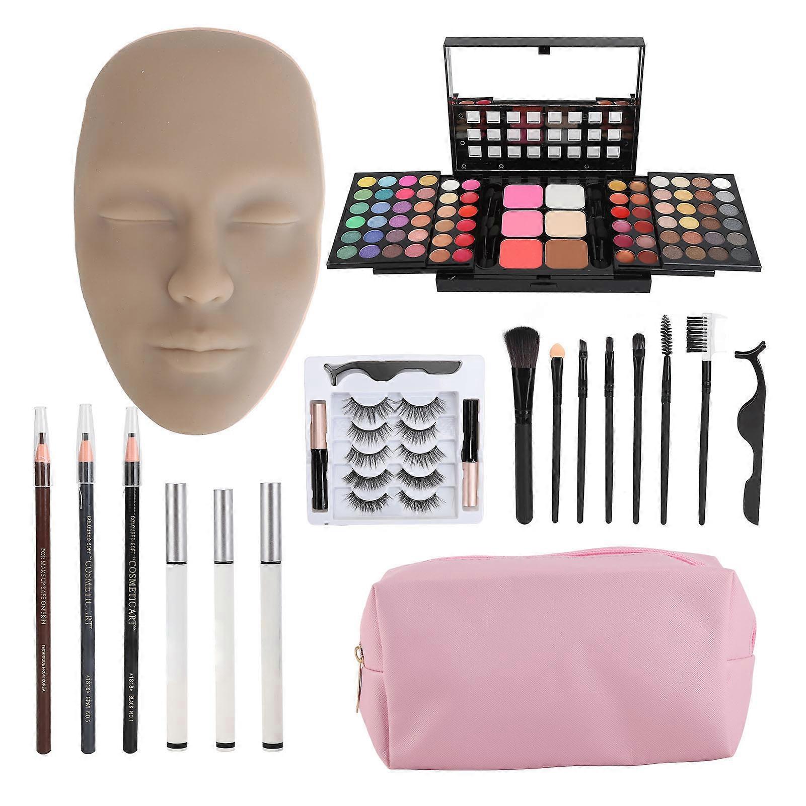 3D Make-up Mannequin Oefenset Herbruikbare Professionele Siliconen Make-up Mannequin Gezicht voor Beginners