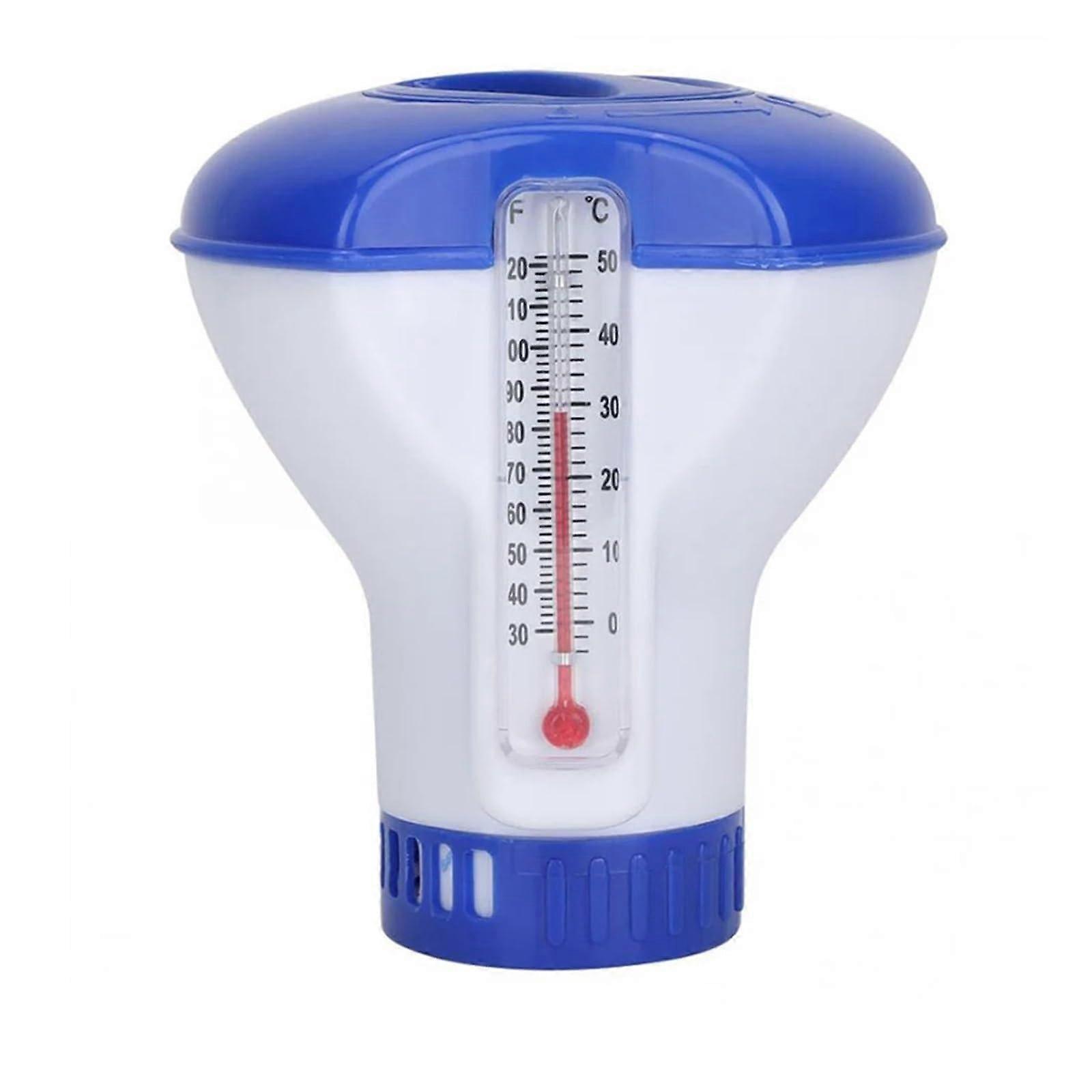 Automatic Pool Pill Dispenser with Chlorine Tablet Holder and Thermometer, 1 Piece, Compatible with All Pool Types