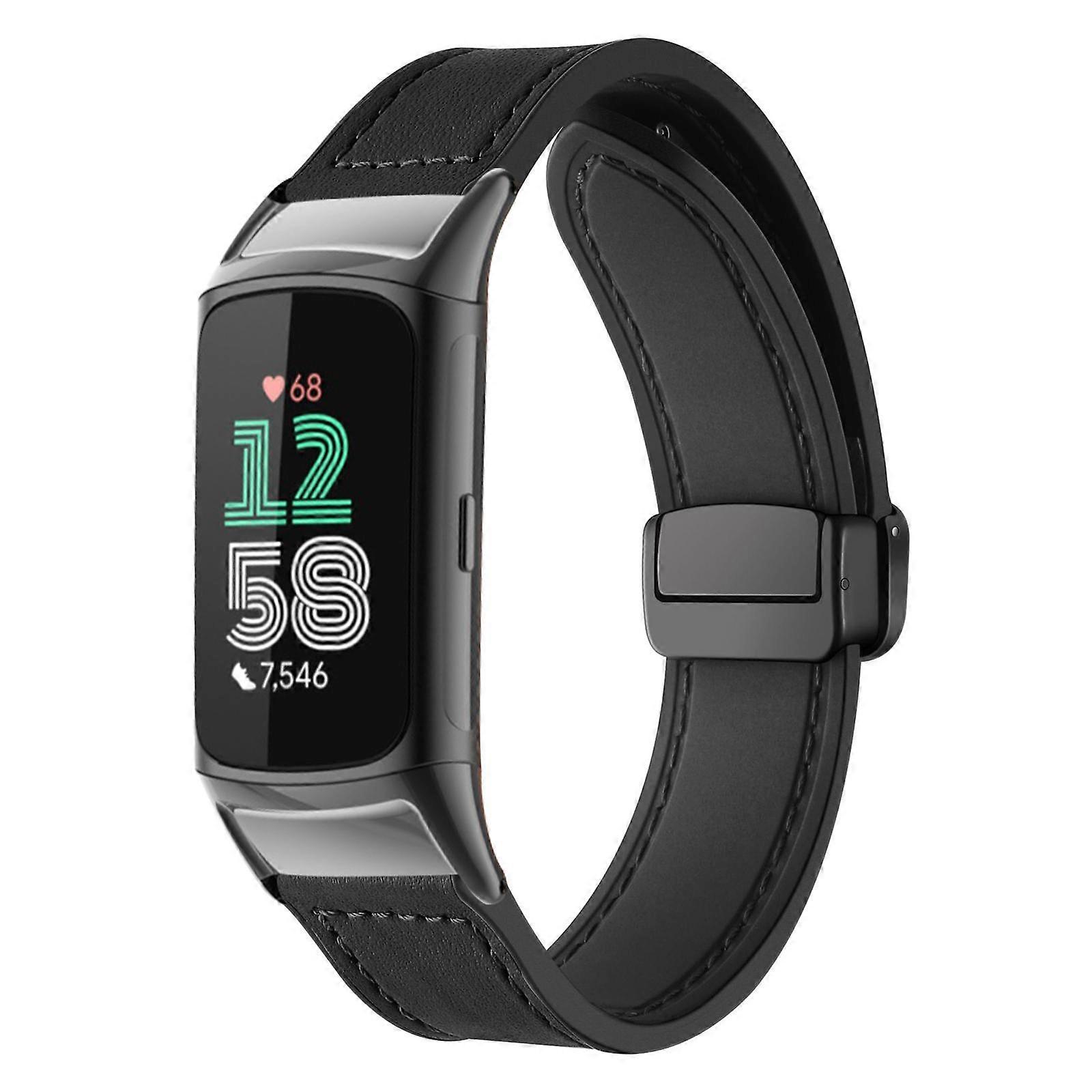 xDfind Crazy Horse Pattern Silikonowy pasek do zegarka z magnetyczną klamrą do Fitbit Charge 5 / Charge 6