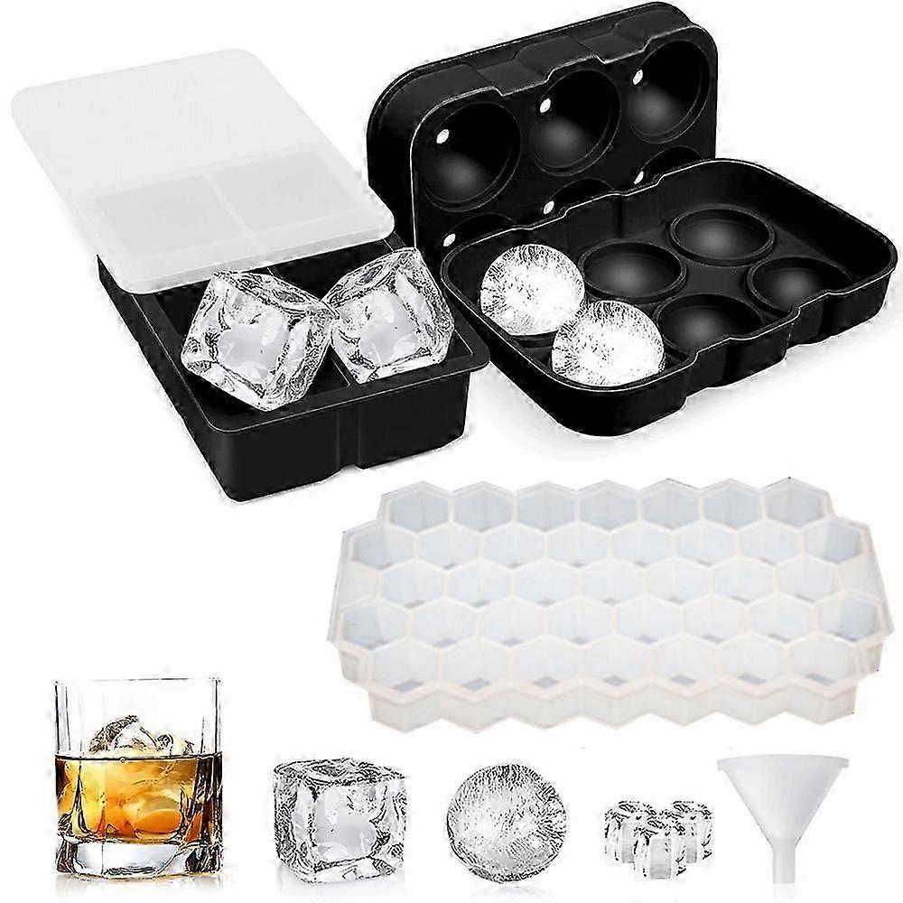 Ice Cube Trays, 3 Pack Silicone Ice Cube Trays with Lids, Reusable, Blender Trays
