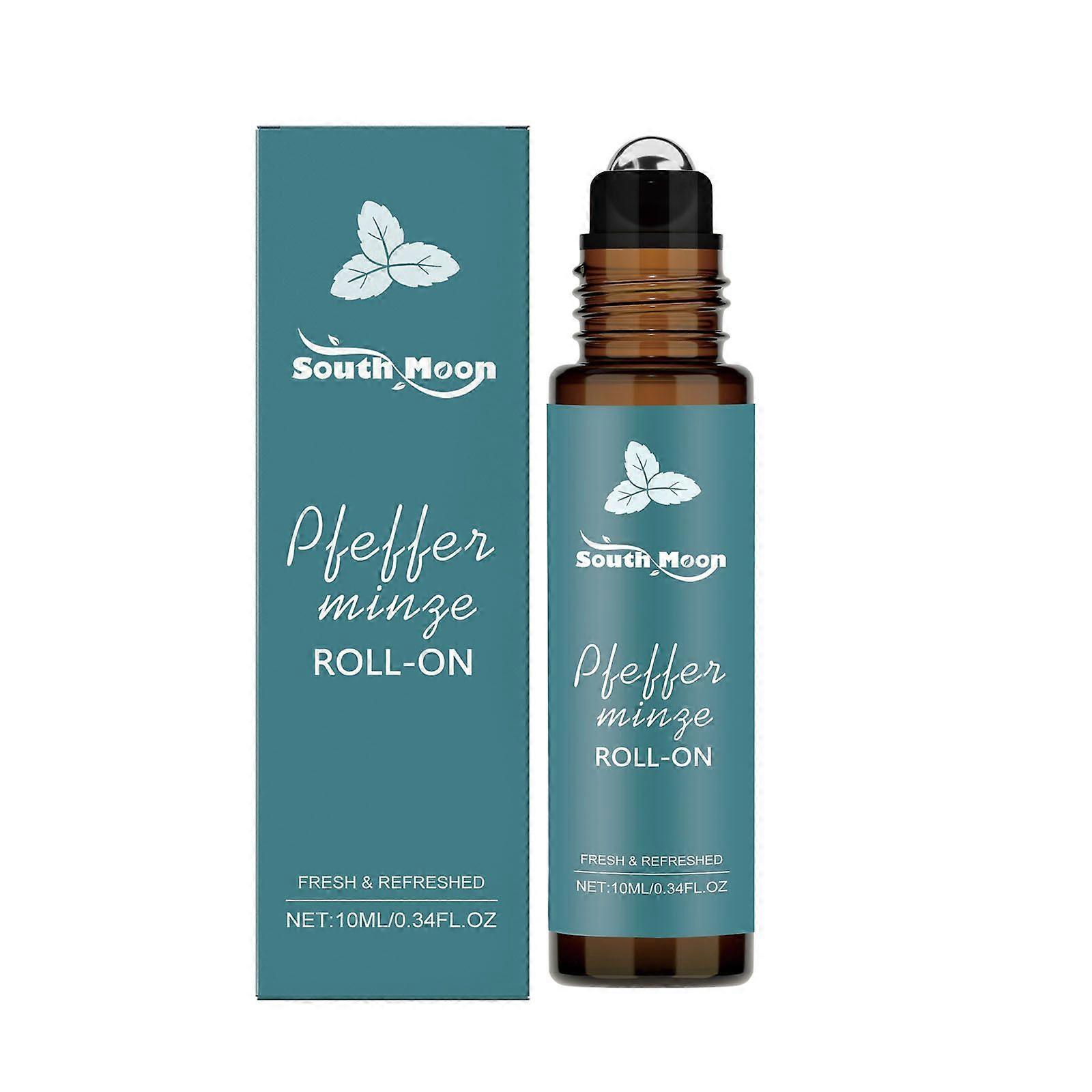 Roll-On Peppermint Fragrance Roll On Essential Oil, Peppermint Essential Oil Roll On, Cool Relaxing Scent, Leak-Proof Metal Rollerball, Travel Safe Ro