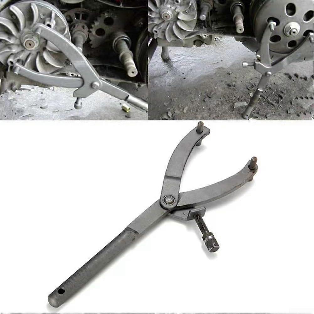Adjustable flywheel tool for motorcycles, mopeds, and scooters compatible