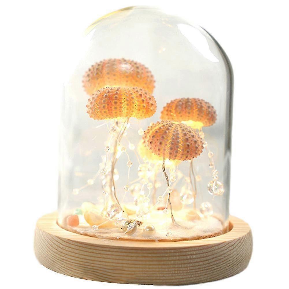 Jellyfish Night Lamp, USB Multi Purpose 3D Sea Urchin Shell Night Light, DIY Material Kit, for Home Office and Room Desktop Decoration