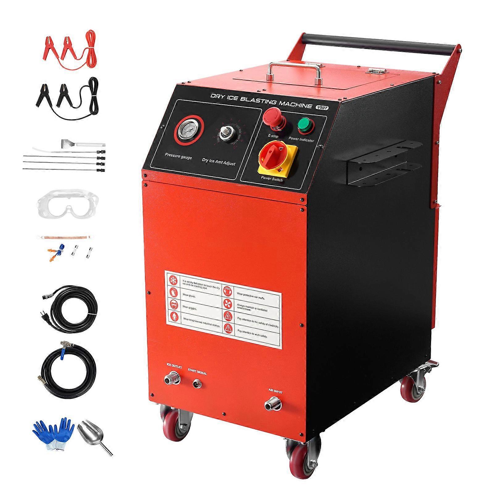 Dry Ice Blasting Machine, 16.5LBS (7.5KG) Capacity Dry Ice Cleaning Machine with 4 Nozzles, Adjustable Pressure & Dry Ice Amount