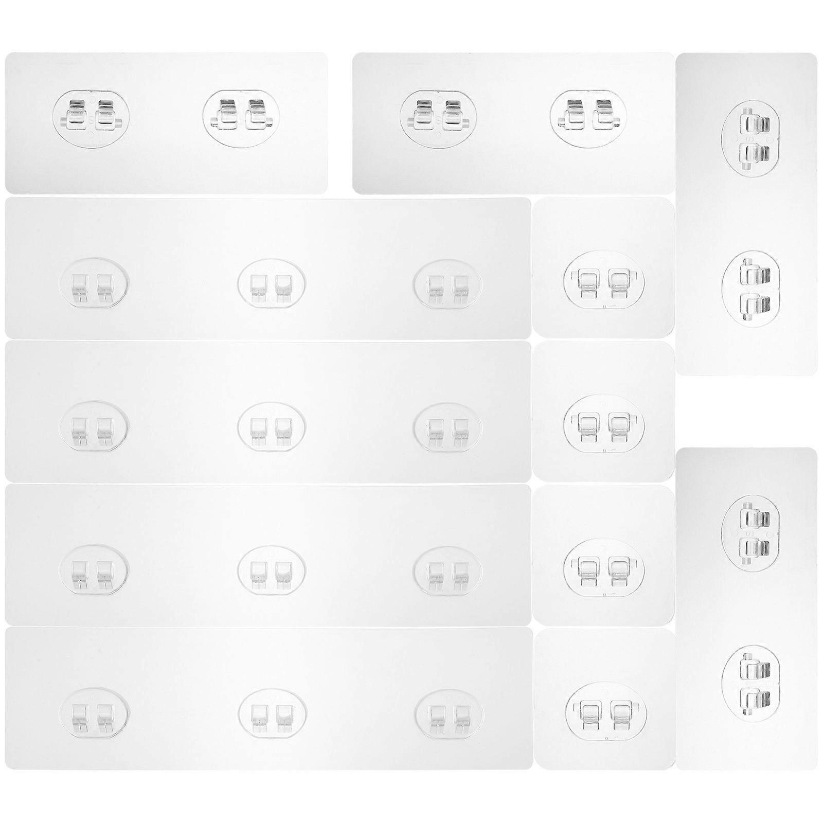 12pcs Clear Sticky Hooks Adhesive Hanging Hooks Wall Hooks Kitchen Bathroom Hook
