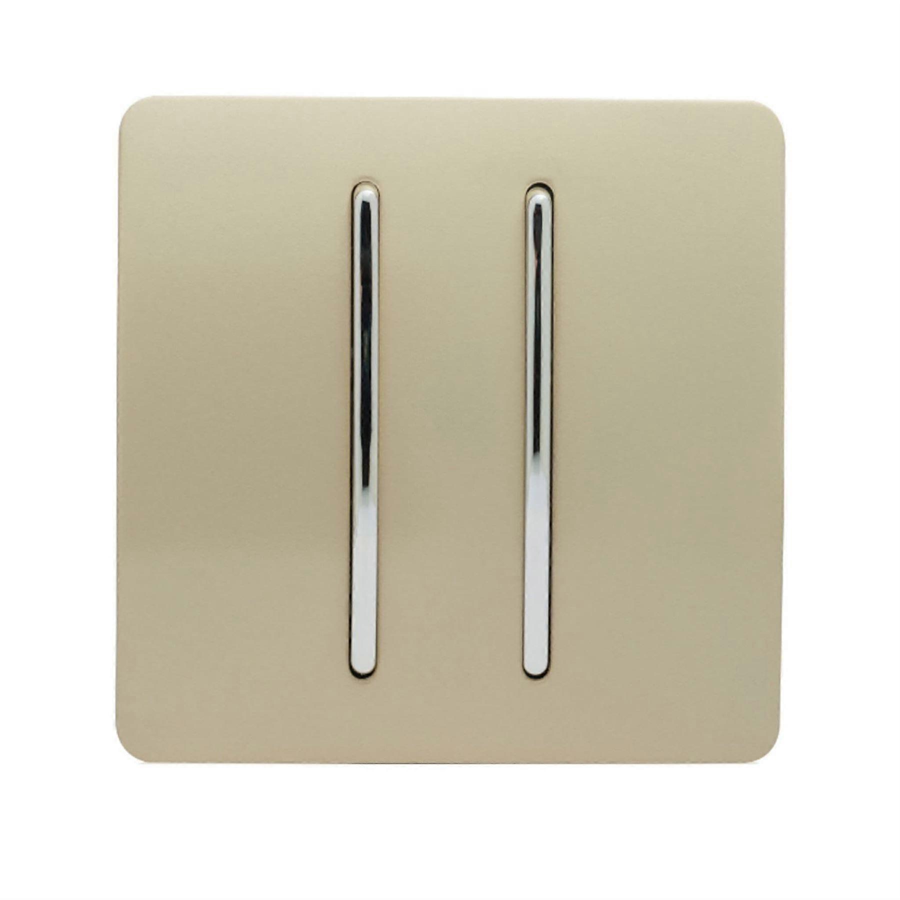 Trendi 2 Gang Retractive Home Automation Switch in Gold