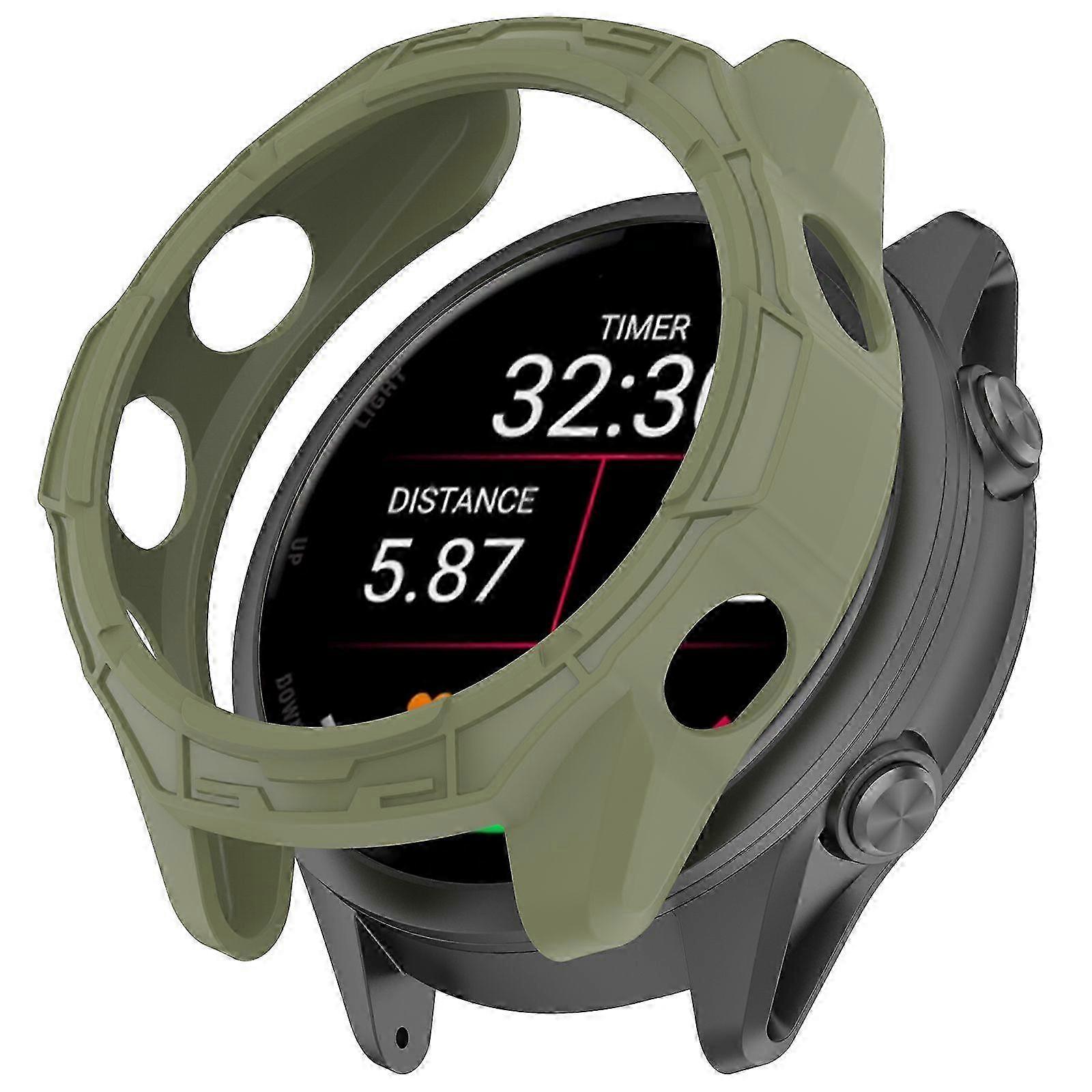 For Forerunner 970 Tpu Protective Case Hollow Shockproof Watch CoverArmy Green