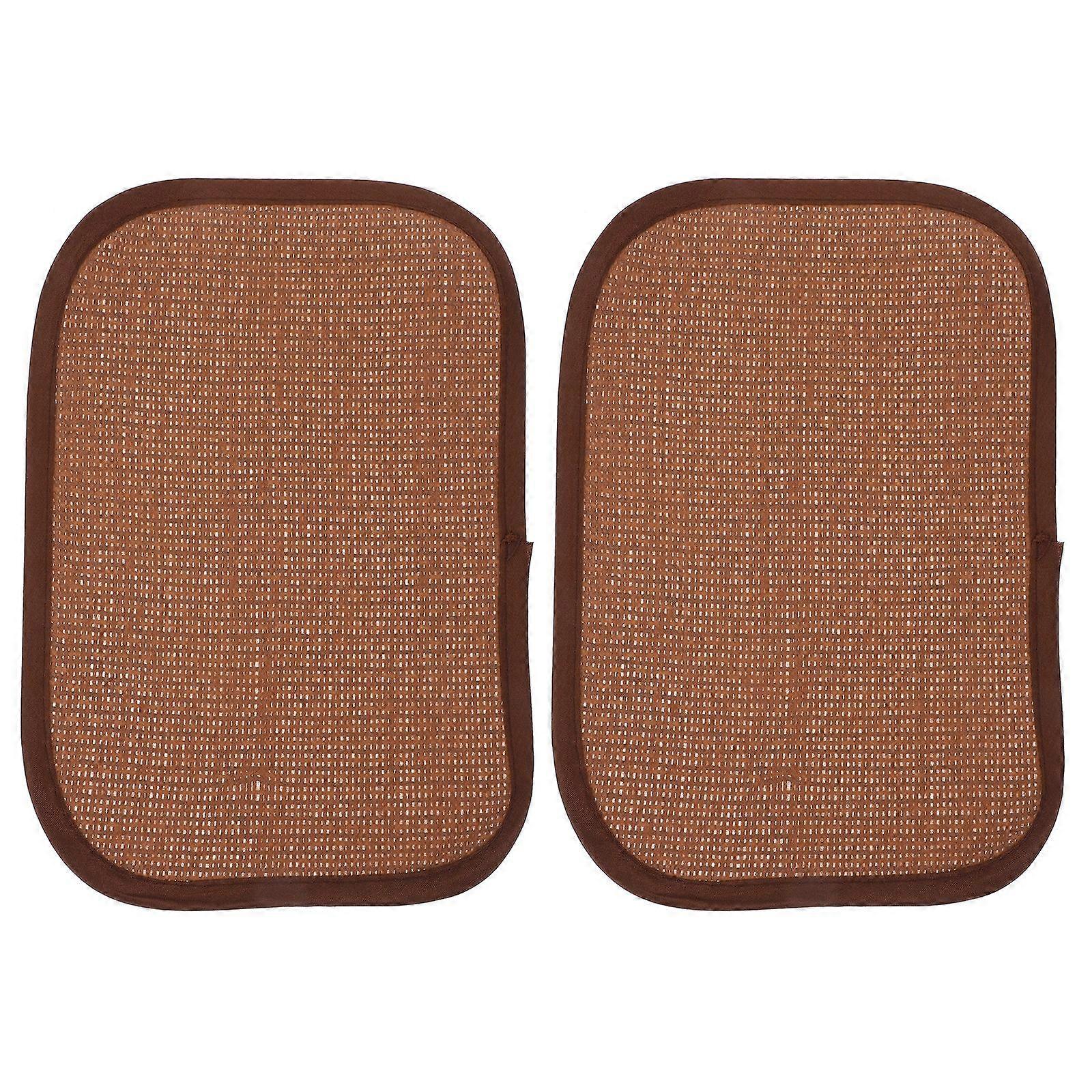 2Pcs Rabbit Grass Mat Woven Bed Mat Cushion Bunny Cooling Mat for Small Animals