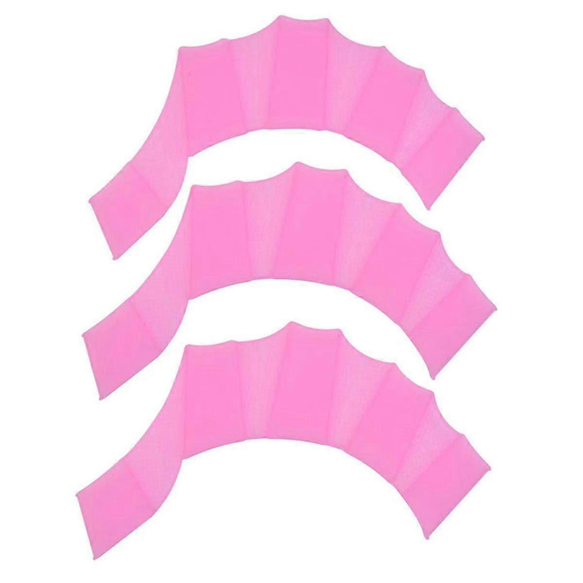 Silicone Swimming Hand Gloves for Swimmer Beginner Swimmer Freestyle Palm Trainer for Swimming Lover Pink S