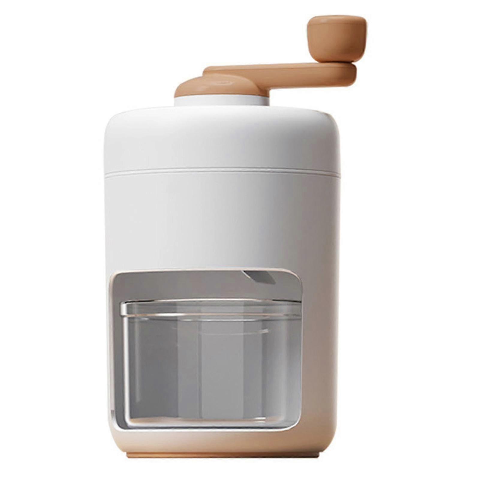 Hand Crank Ice Crusher Multipurpose Food Grade Mini Snow Cone Machine for Home Use White--