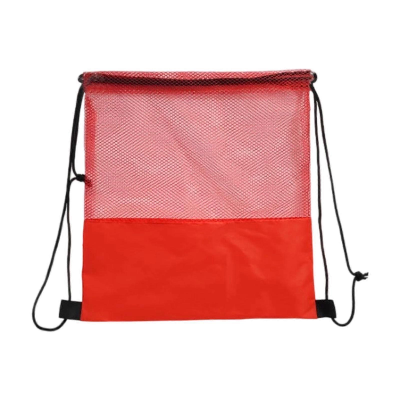 Drawstring Basketball Backpack Red Mesh Ball Bag for Single Basketball Travel and Sports Equipment