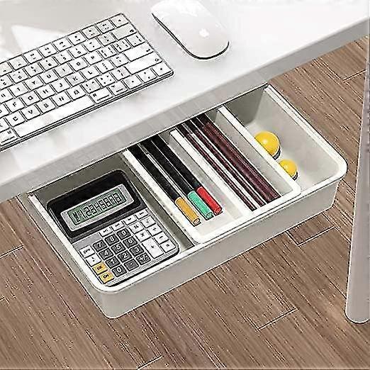 Drawer-style storage box, installed with strong glue, can be hidden under the table cabinet