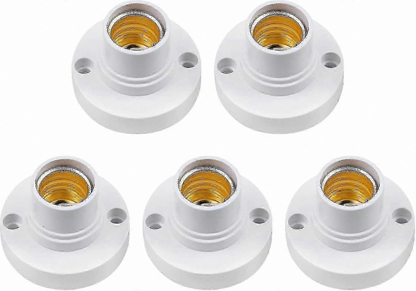 E14 Lamp Holder, 5 Pack Plastic Edison Screw Light Bulb Socket for Ceiling Lighting