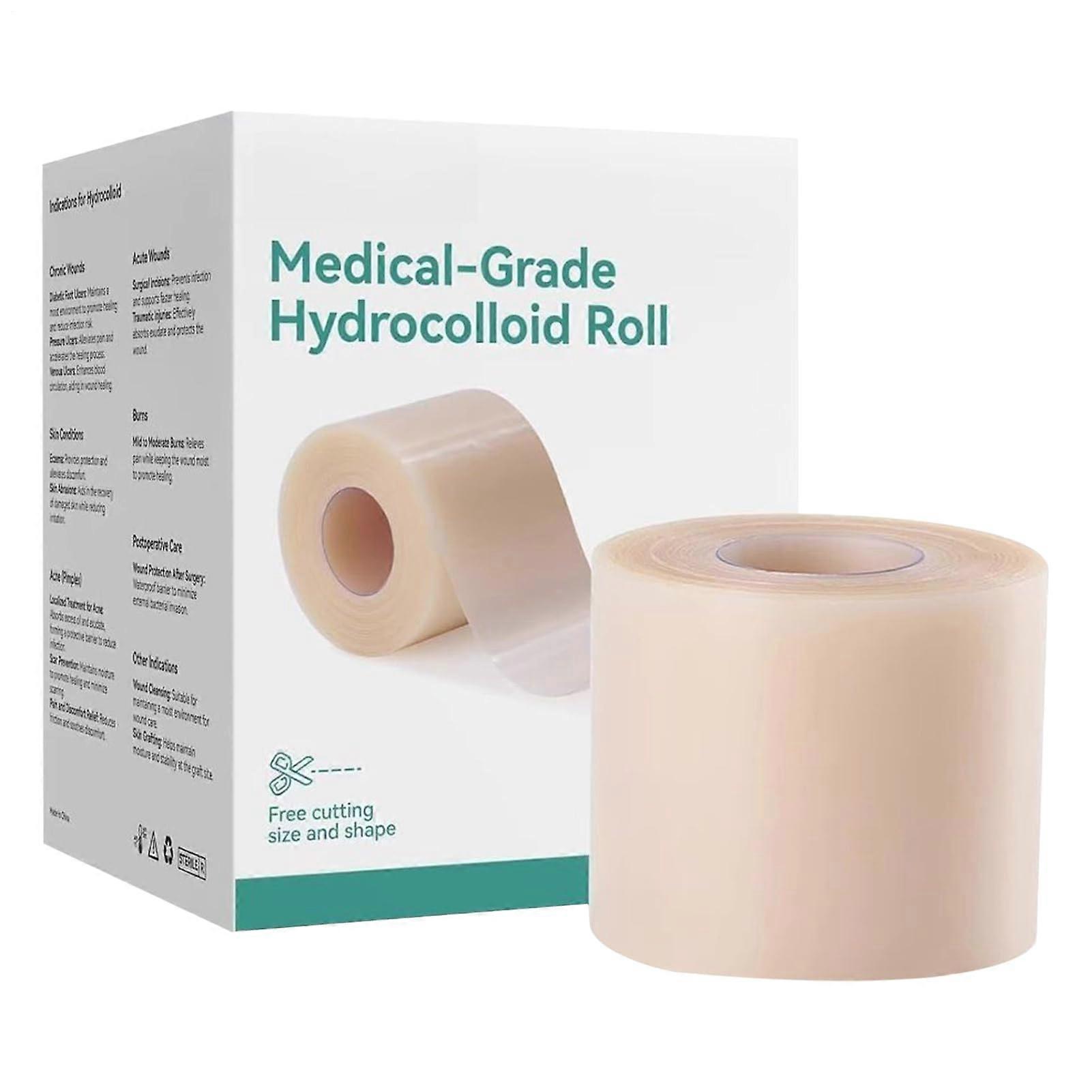Hydrocolloid Roll for Wound Care 5 cm x 5 m 0.3 mm Thickness TwoPiece Extra Large SelfAdhesive CutToSize Patches