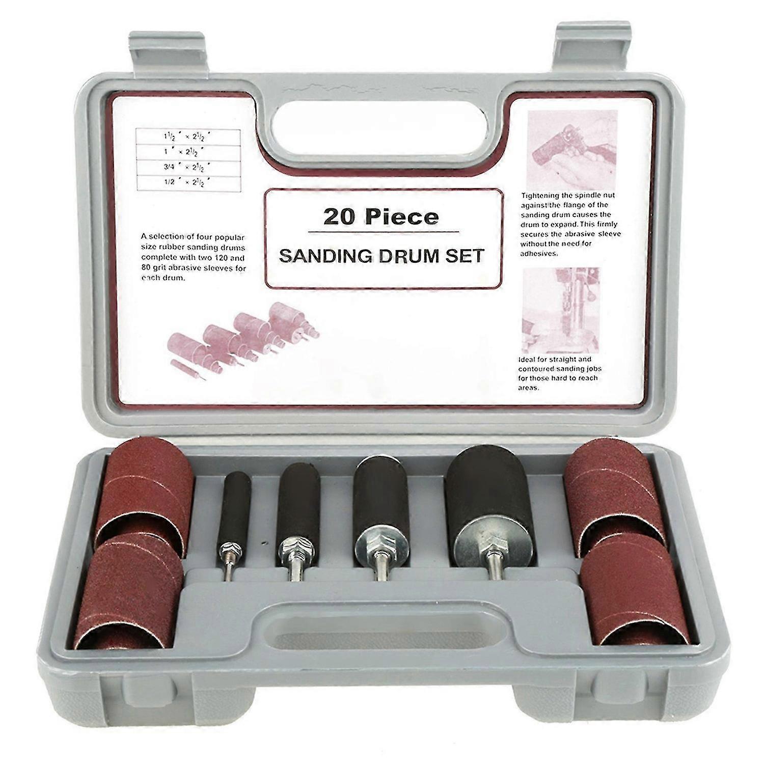 High quality 20-piece sanding drum set woodworking sanding tools