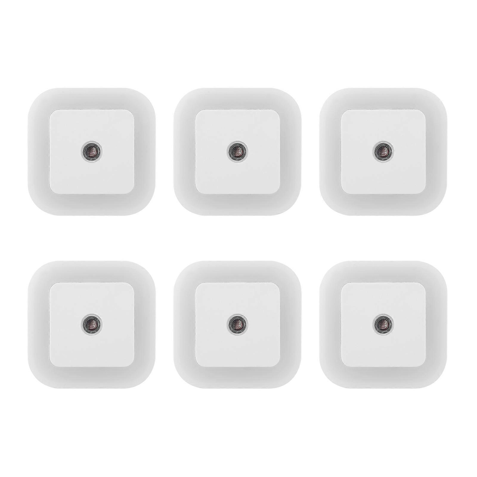 6pcs Night Light Plug In Light Smart Light Sensor Bathroom Corridor Lamp Plug