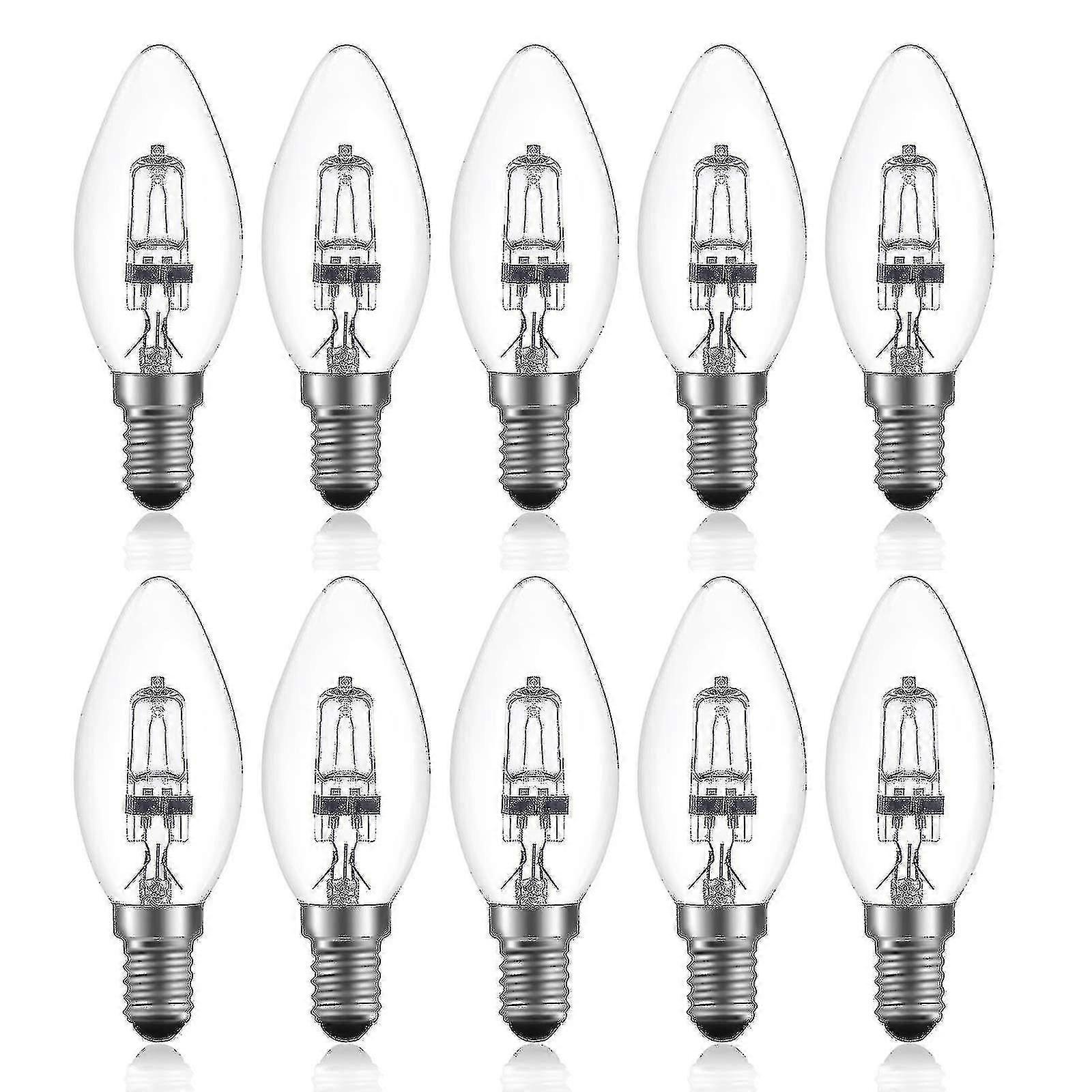 42W Dimmbare E14 Halogenlampe C35 Warmweiß 2700K 220-240V (10Stk)