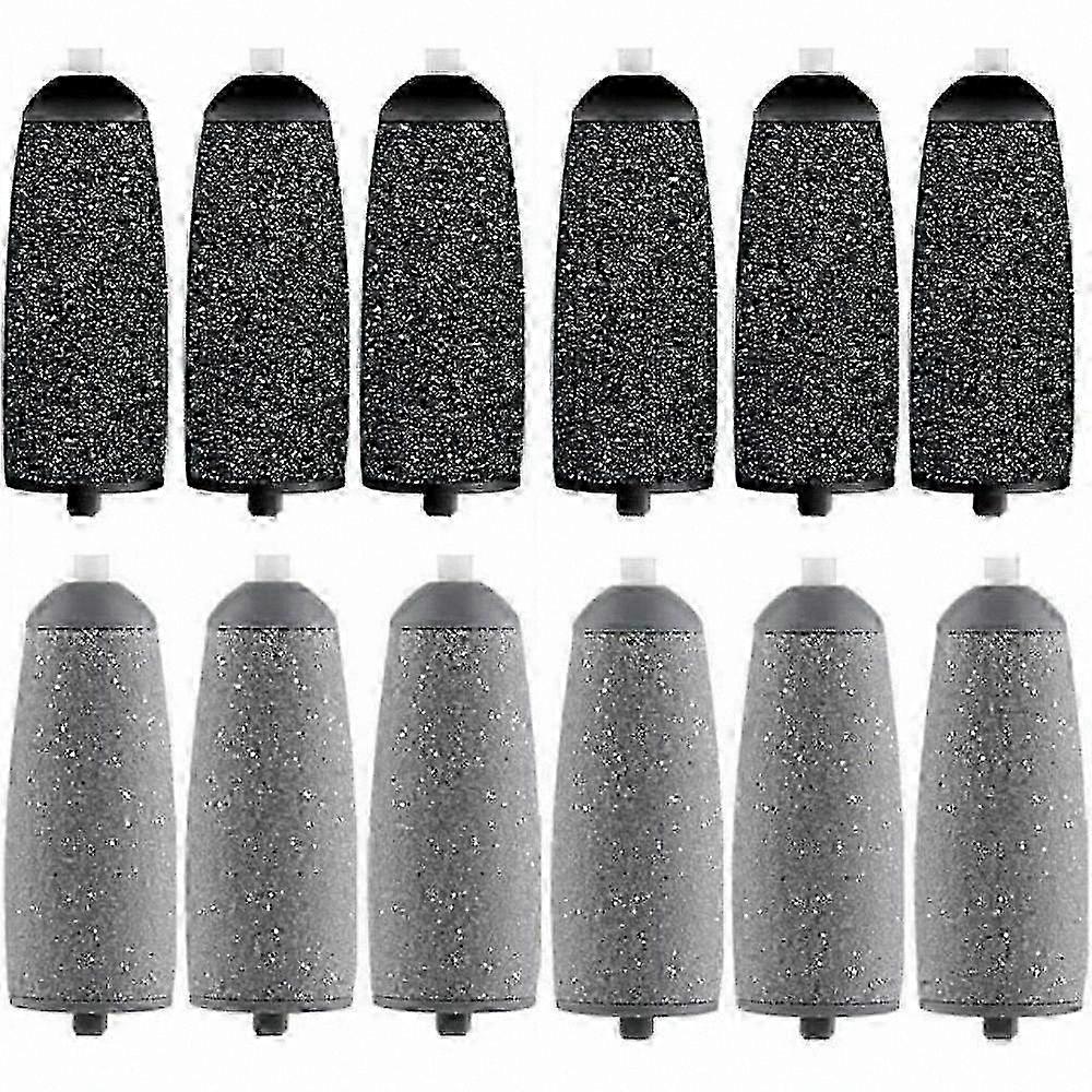 12-Pack Replacement Rollers and Heads for Electronic Pedi Foot Files, Compatible with Various Models, Includes 6 Additional Rollers