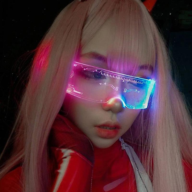 Lysande solglasögon Män Kvinnor ModeFest Jul Färgglada Lysa upp glasögon