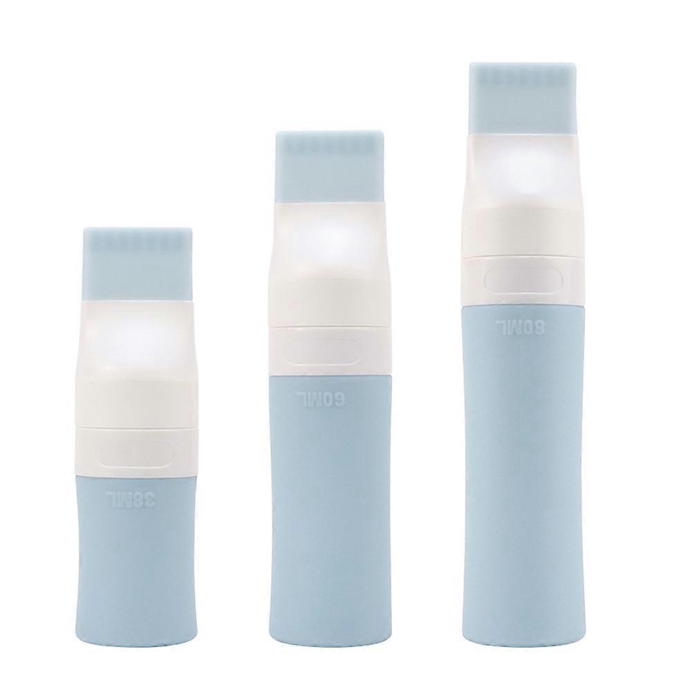 Silicone Refillable Shampoo Bottles for Storage 3Pcs Sky-