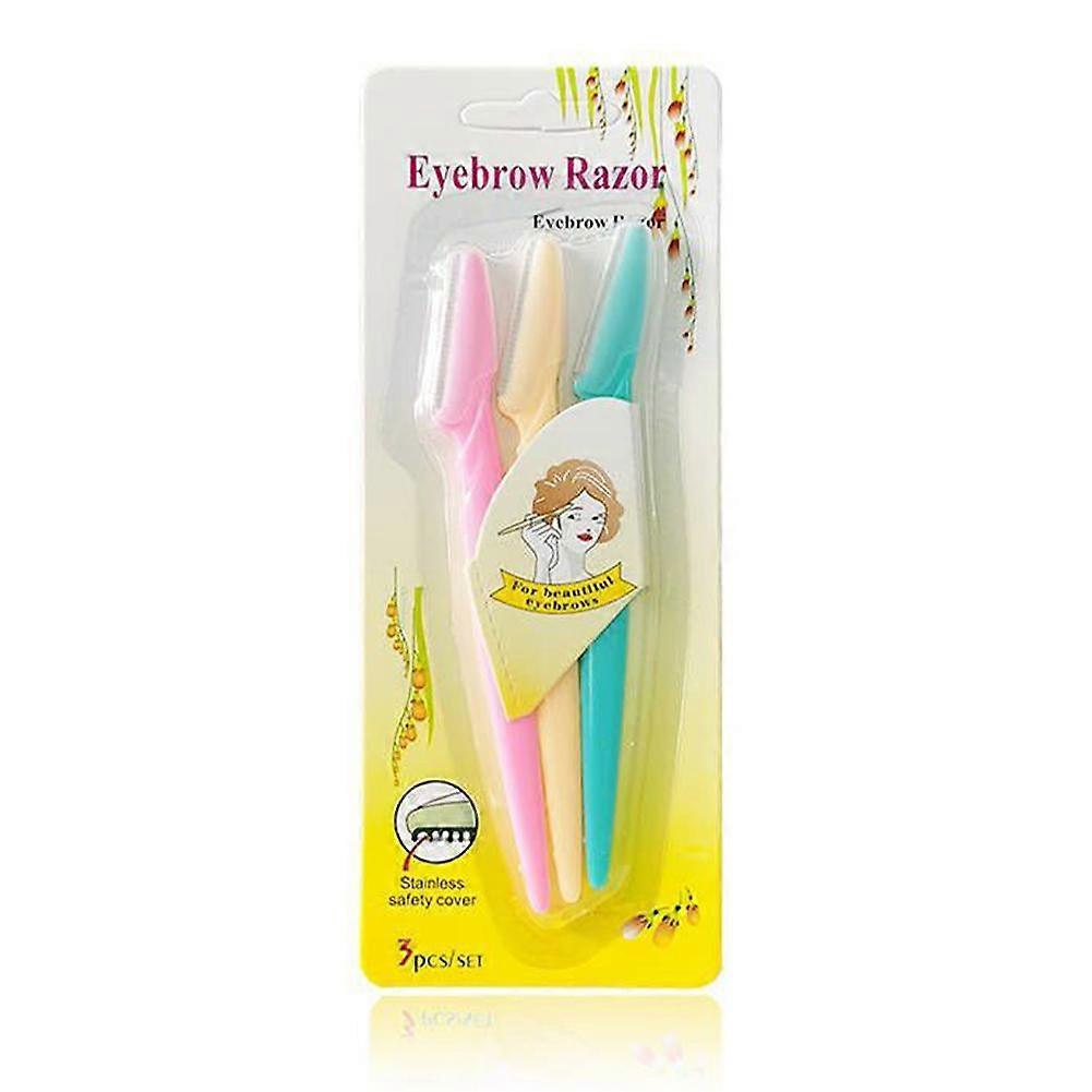 Cujmh Eyebrow Razor Trimmer 3pcs Set Face Shaving Tool for Women